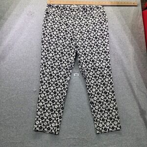 Jules & Leopold Womens XL Black White Mod Floral Geometric Pull On Pants Retro